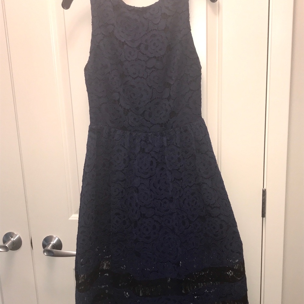 Alice + Olivia Navy Blue Lace Dress